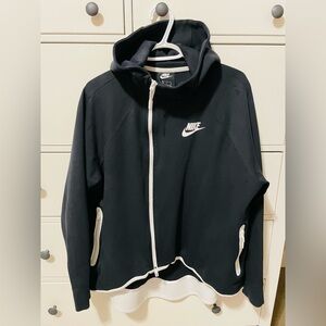 Nike Women's Black Hoodie with White Trim
